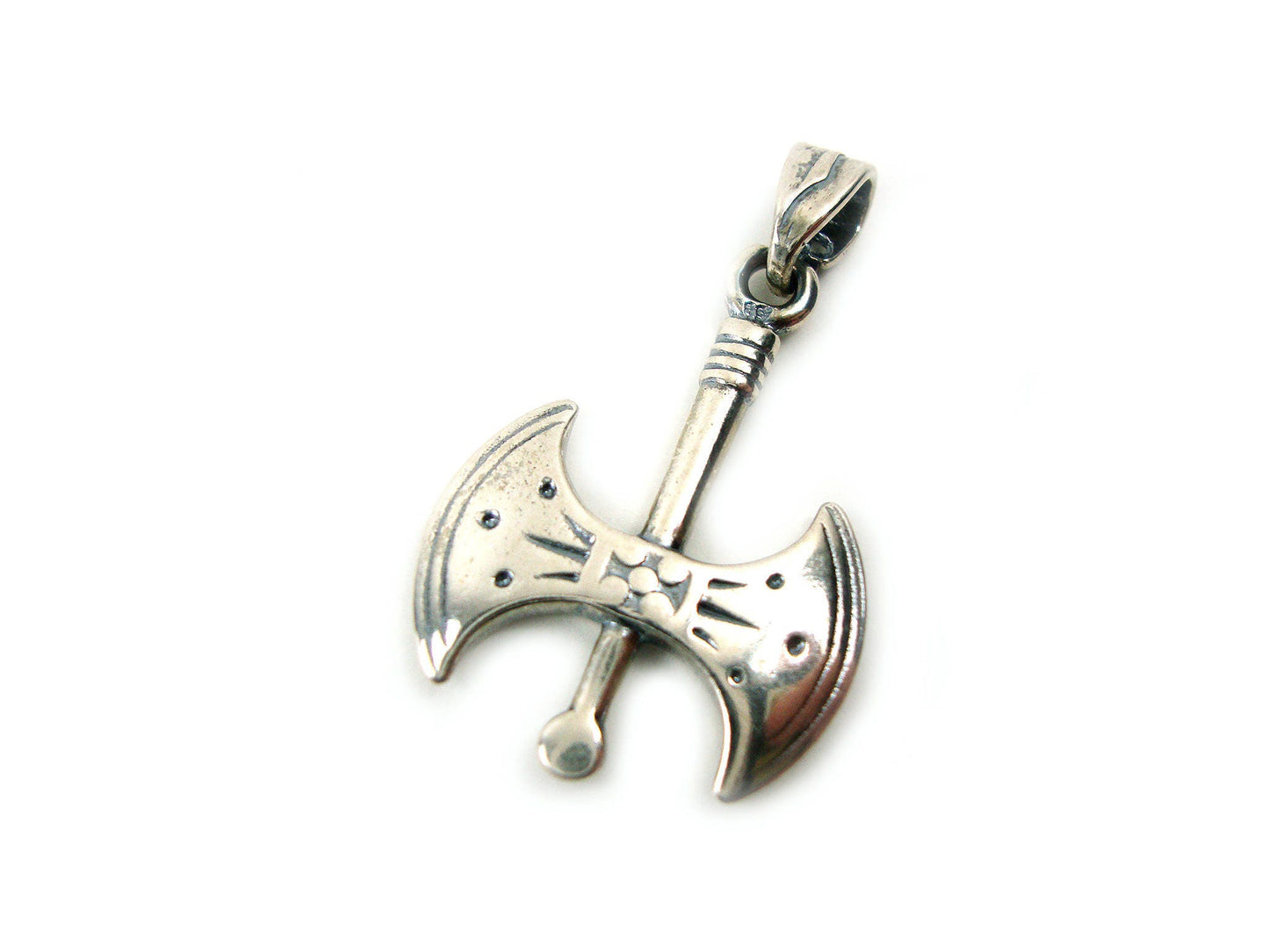 Sterling Silver 925 Ancient Greek Minoan Double Axe Pendant 20 x 23 mm, Greek Silver Pendant, Griechische Silber Anhanger Schmuck, Grece