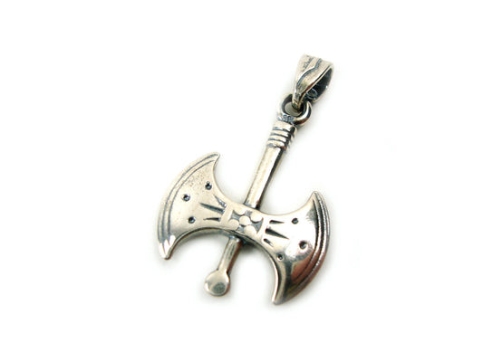 Pendentif double hache minoenne grecque antique en argent sterling 925 20 x 23 mm, pendentif en argent grec, Griechische Silber Anhanger Schmuck, Grece