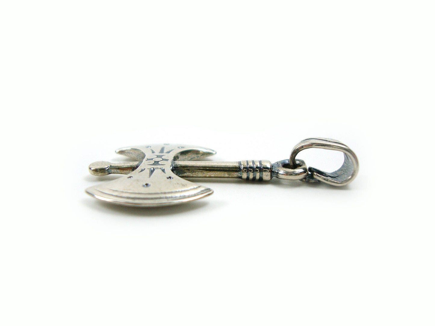 Sterling Silver 925 Ancient Greek Minoan Double Axe Pendant 20 x 23 mm, Greek Silver Pendant, Griechische Silber Anhanger Schmuck, Grece