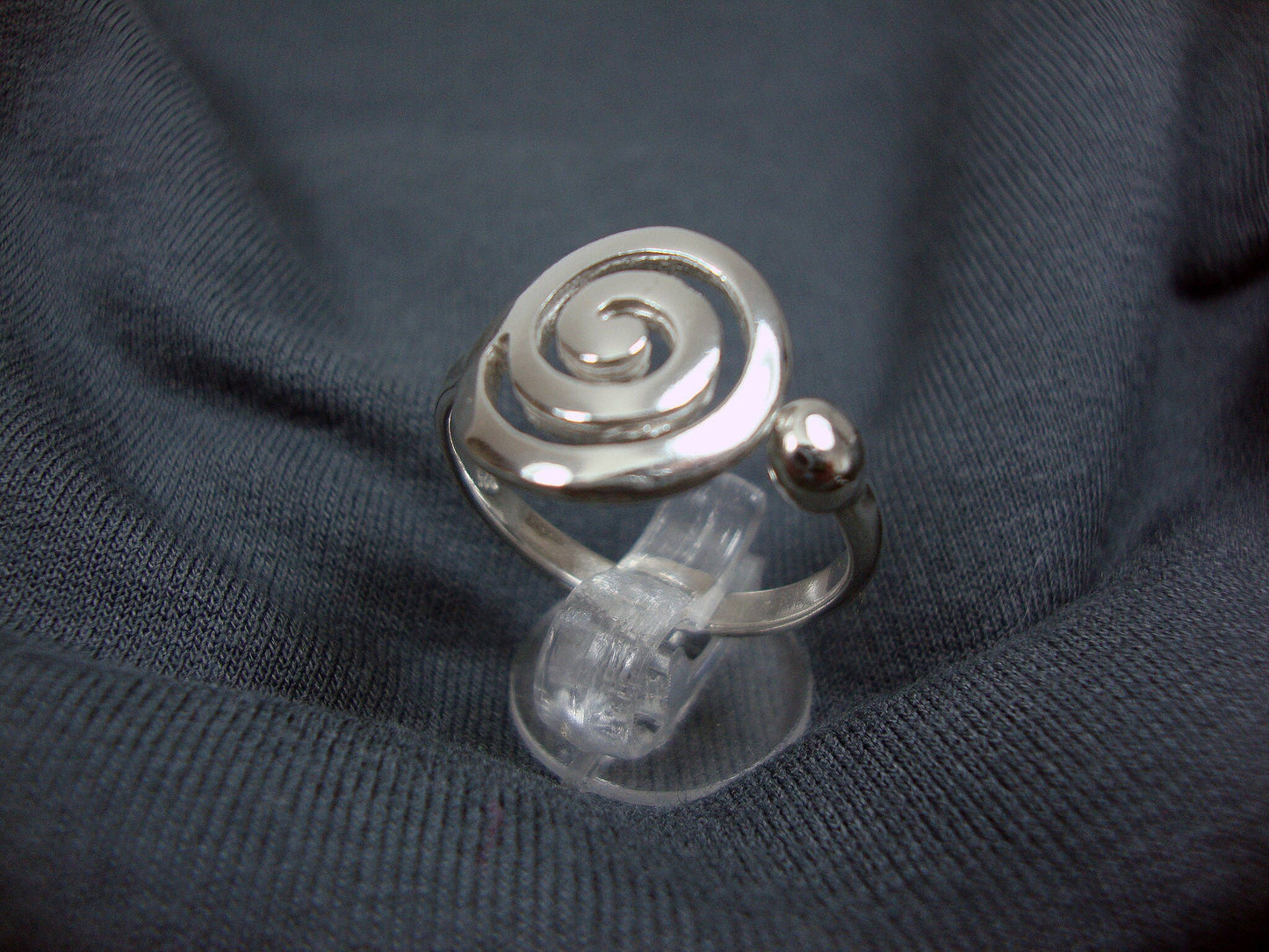 Sterling Silver 925 Ancient Greek Eternity Spiral Key Plain Round Adjustable Ring 57-62FR, 7 3/4 - 10 US, Griechische Silber Ring