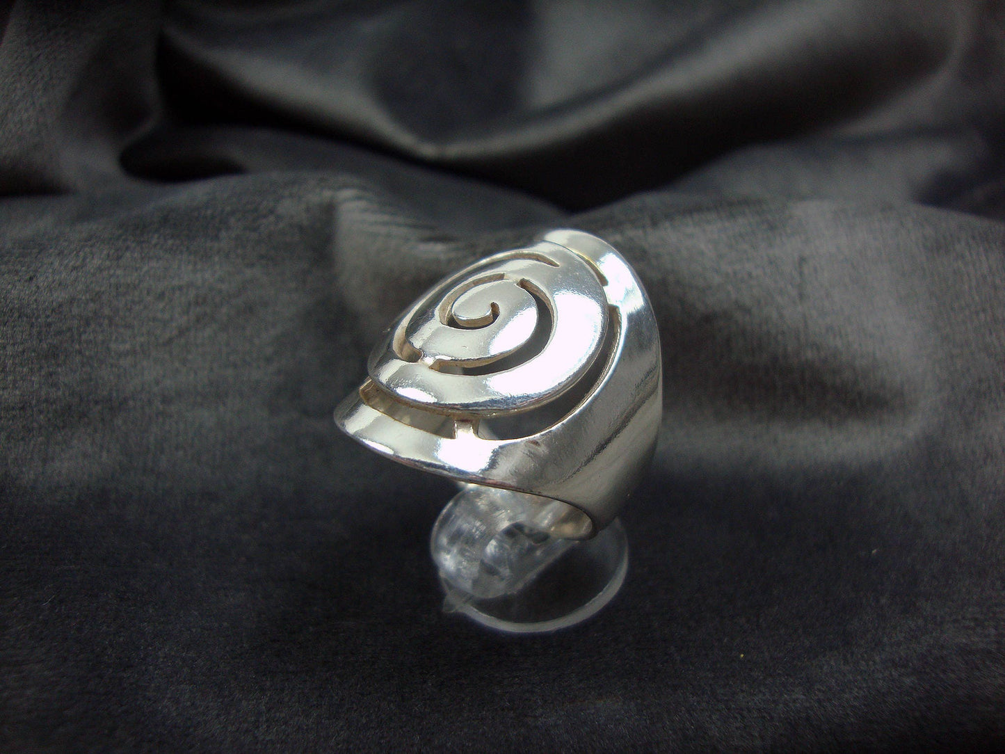 Ancient Greek Eternity Spiral Infinity Key Plain Ring Sterling Silver 925, Argent bague Grecque Martelle, Griechische Silber Ring, Grec