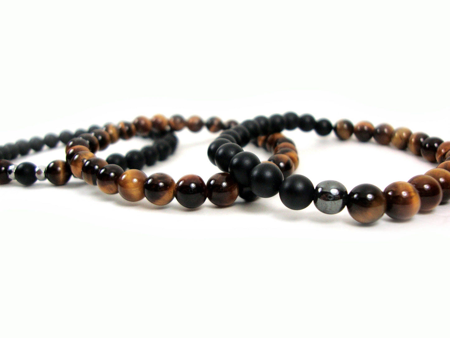 Stacking Bracelet Triple Set Tiger Eye - Matt Onyx - Hematite, Stack Bracelet, Men Women Bracelet, Unisex Bracelets, Set Stack Bracelets,