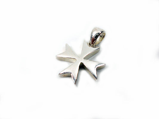 Sterling Silver 925 Maltese Knight Small Cross 15 x 15 mm , Silber Malteserkreuz, Crusader Cross Malta, Silver Knight Templar Cross, Crusade