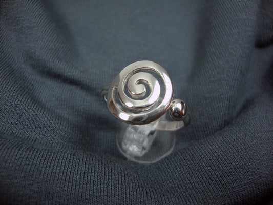 Sterling Silver 925 Ancient Greek Eternity Spiral Key Plain Round Adjustable Ring 57-62FR, 7 3/4 - 10 US, Griechische Silber Ring