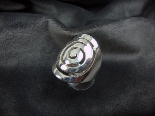 Ancient Greek Eternity Spiral Infinity Key Plain Ring Sterling Silver 925, Argent bague Grecque Martelle, Griechische Silber Ring, Grec