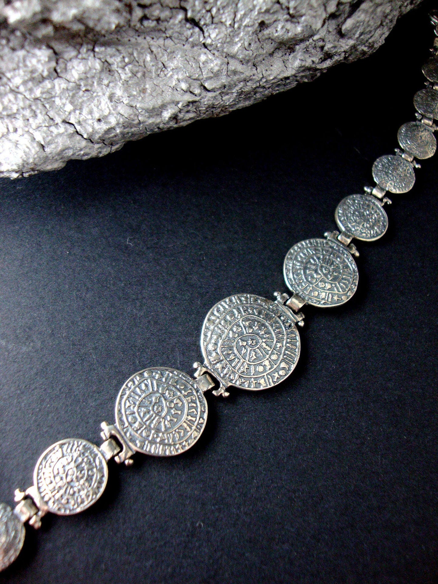 HALF PRICE | Phaistos Disc Silver Gradual Bracelet | Sirioti Jewelry