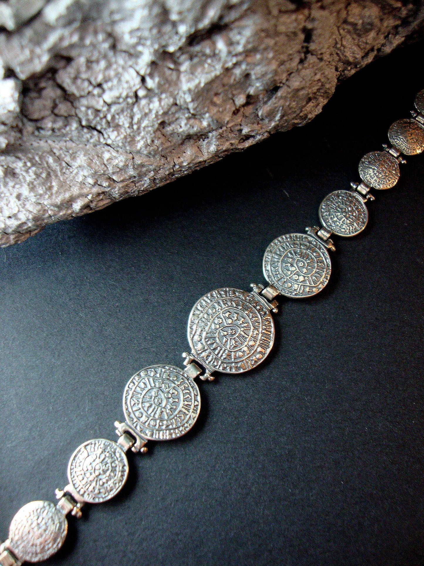 HALF PRICE | Phaistos Disc Silver Gradual Bracelet | Sirioti Jewelry