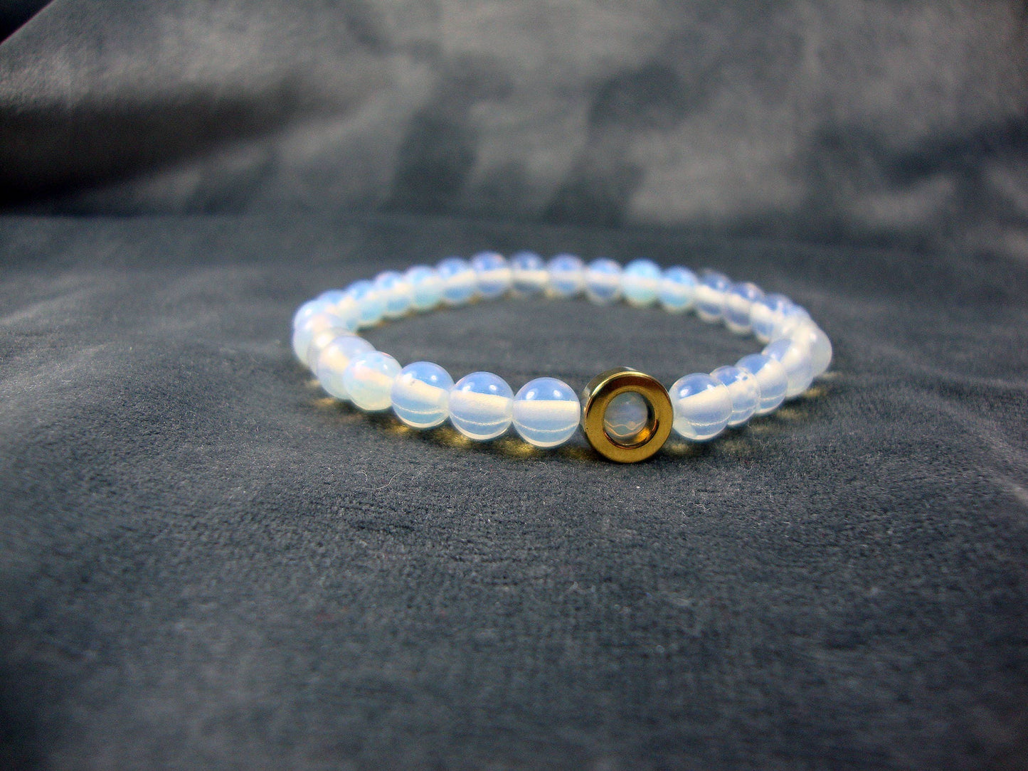 Moonstone 6mm - Gold Color Hematite - Unique Design Handmade Greek Men Women Unisex Fine Bracelet