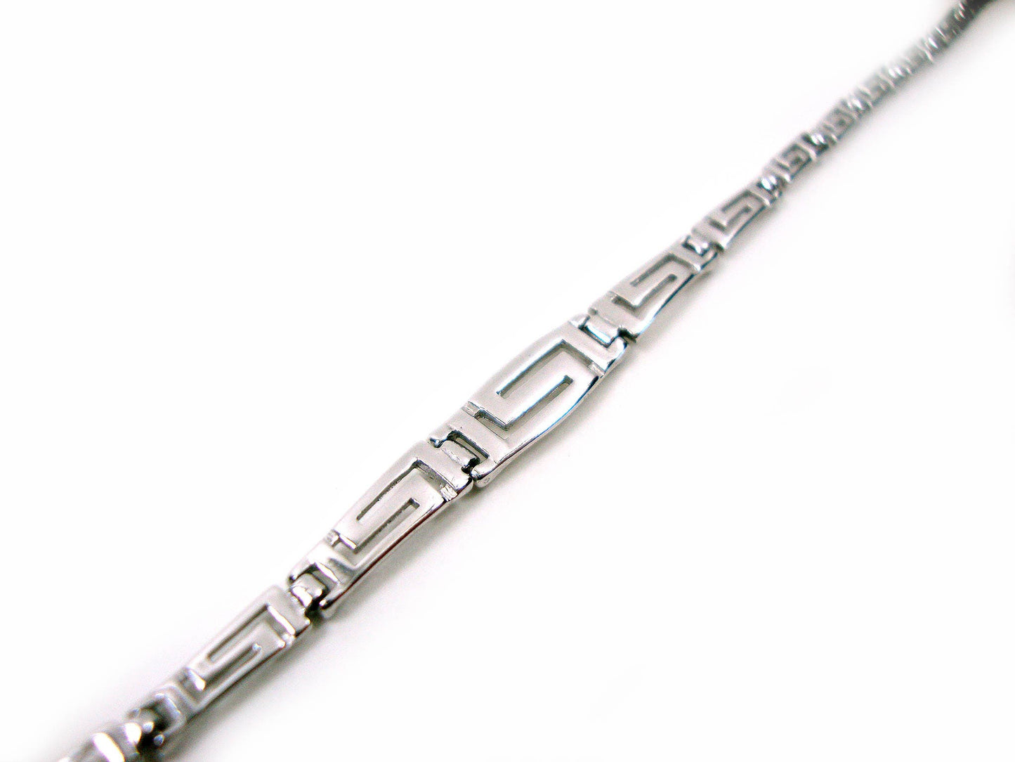 Sterling Silver 925 Greek Bracelet Gradual Eternity Meander Key Fine Bracelet  All Sizes, Greek Jewelry ,Greek Bracelet ,Griechische Armband