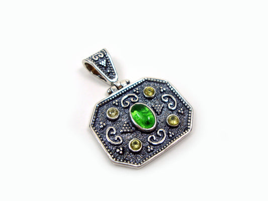 Byzantine Pendant, Sterling Silver 925 Greek Mid Century Byzantine Pendant , 28x20 mm, Byzantine Jewelry, Silver Greek ,Griechische Anhanger