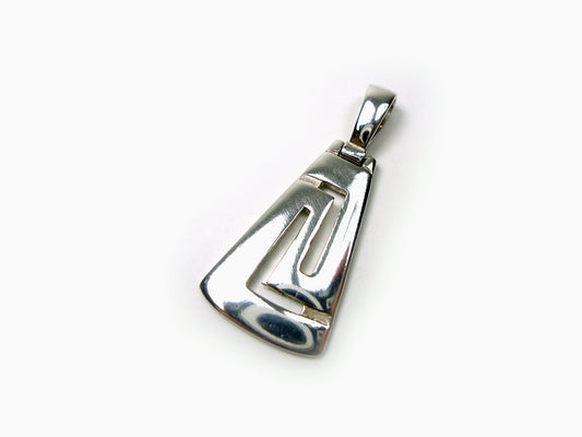 Sterling Silver 925 Greek Pendant , Trapezoid Greek Eternity Key 14x24 mm , Greek Jewelry , греческая кулон , Griechischer Anhänger