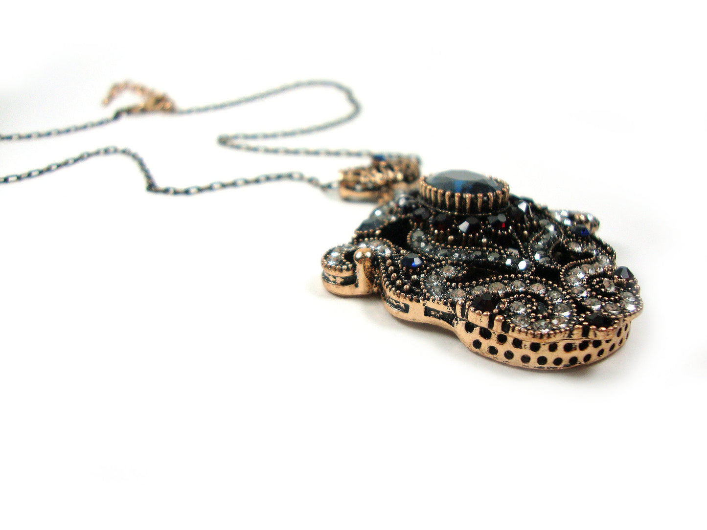 Byzantine Medieval Antique Style Multicolor Crystal Stones Modern Pendant, Ethnic Pendant, Antique Turkish Pendant Traditional Jewelry