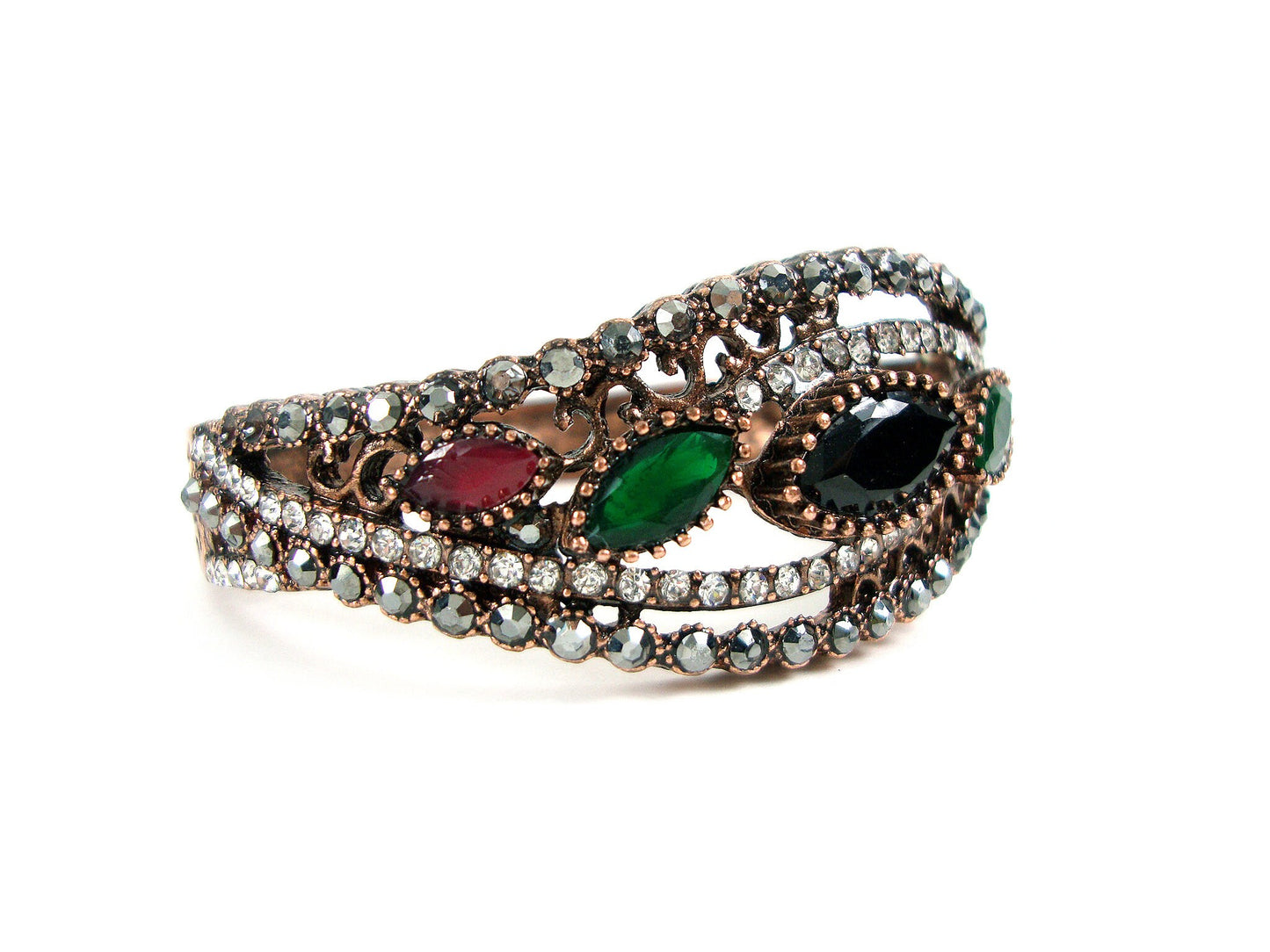 Byzantine Greek Bangle Bracelet Curved Design, Byzantine Bracelet, Turkish Bracelet, Turkish Jewelry, Traditional Bracelet, Antique Bracelet
