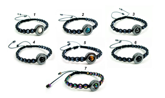 Trendy Modern Macrame Adjustable Bracelets With Swarovski Crystals And Natural Stones