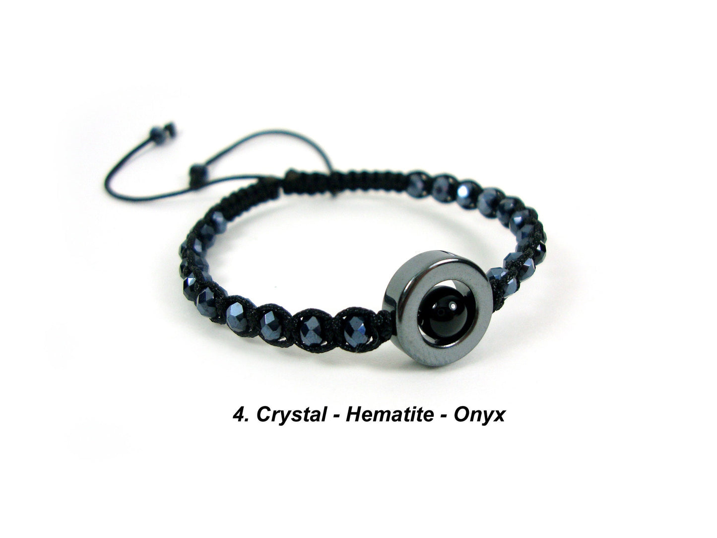 Trendy Modern Macrame Adjustable Bracelets With Swarovski Crystals And Natural Stones