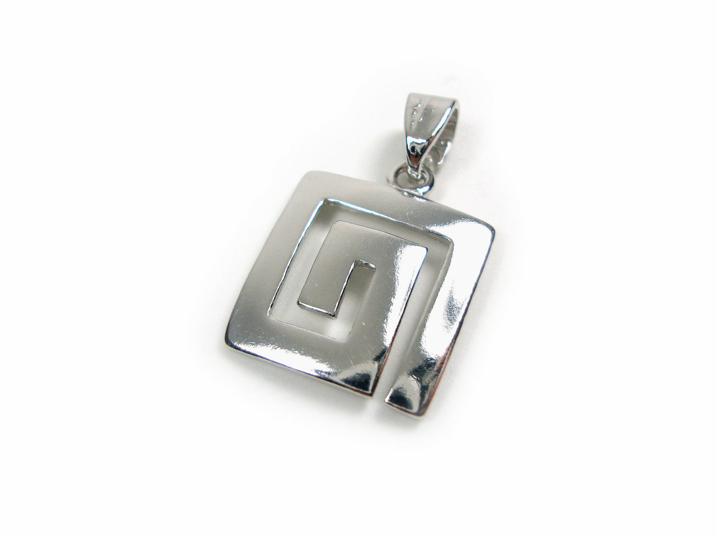 Sterling Silver 925 Greek Pendant , Square Greek Eternity Key 18x18 mm , Greek Jewelry , греческая кулон , Griechischer Anhänger