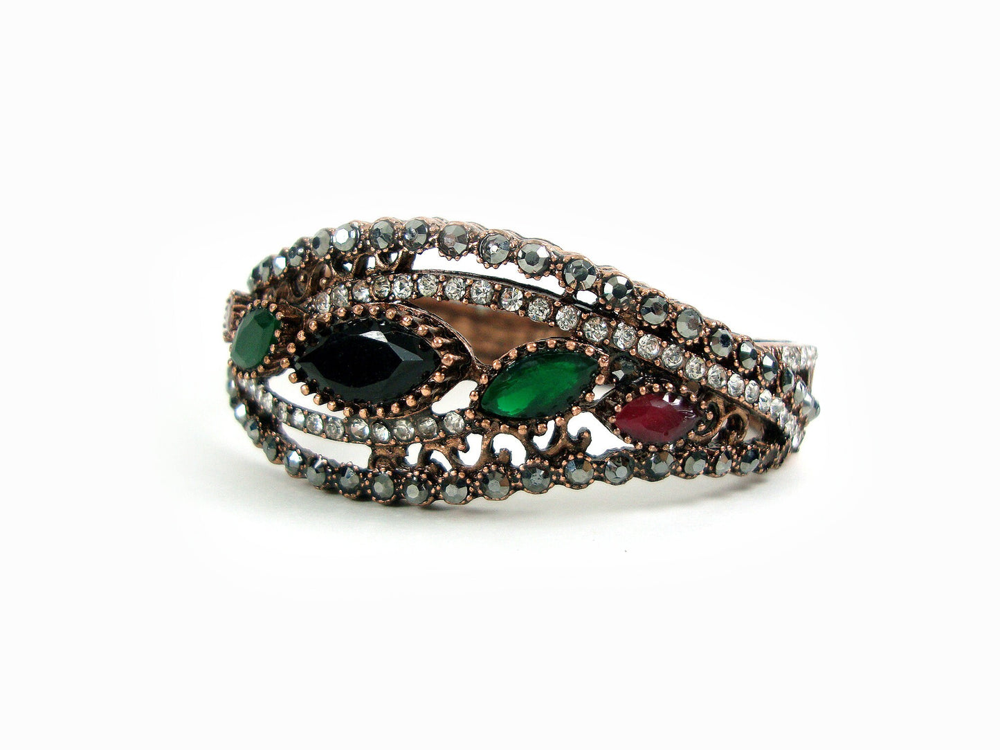 Byzantine Greek Bangle Bracelet Curved Design, Byzantine Bracelet, Turkish Bracelet, Turkish Jewelry, Traditional Bracelet, Antique Bracelet