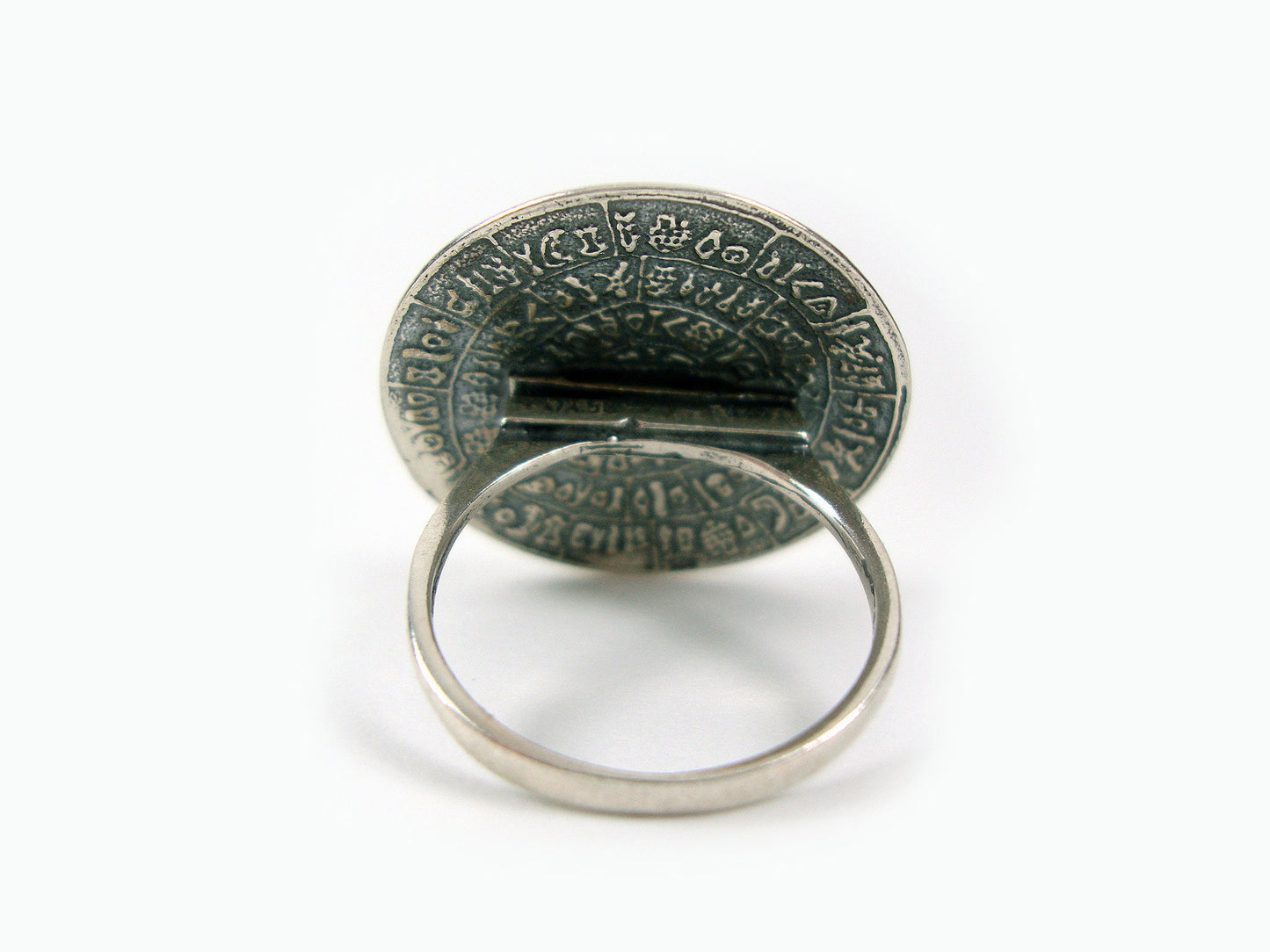 Phaistos Disc Silver Ring 27mm -50% OFF
