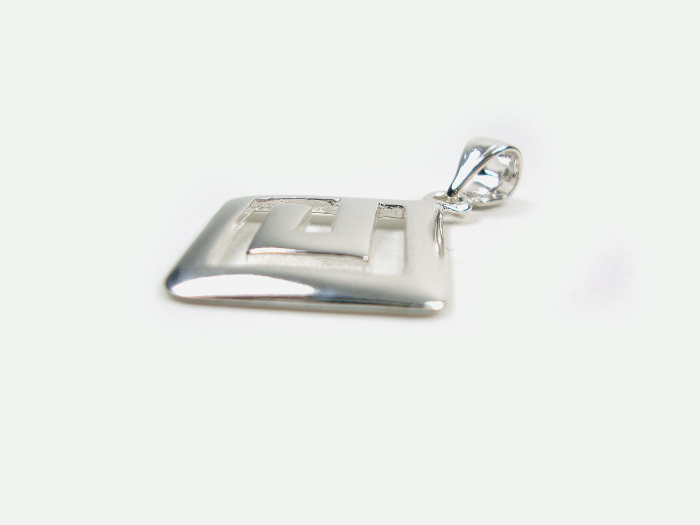 Sterling Silver 925 Greek Pendant , Square Greek Eternity Key 18x18 mm , Greek Jewelry , Griechischer Anhänger Schmuck