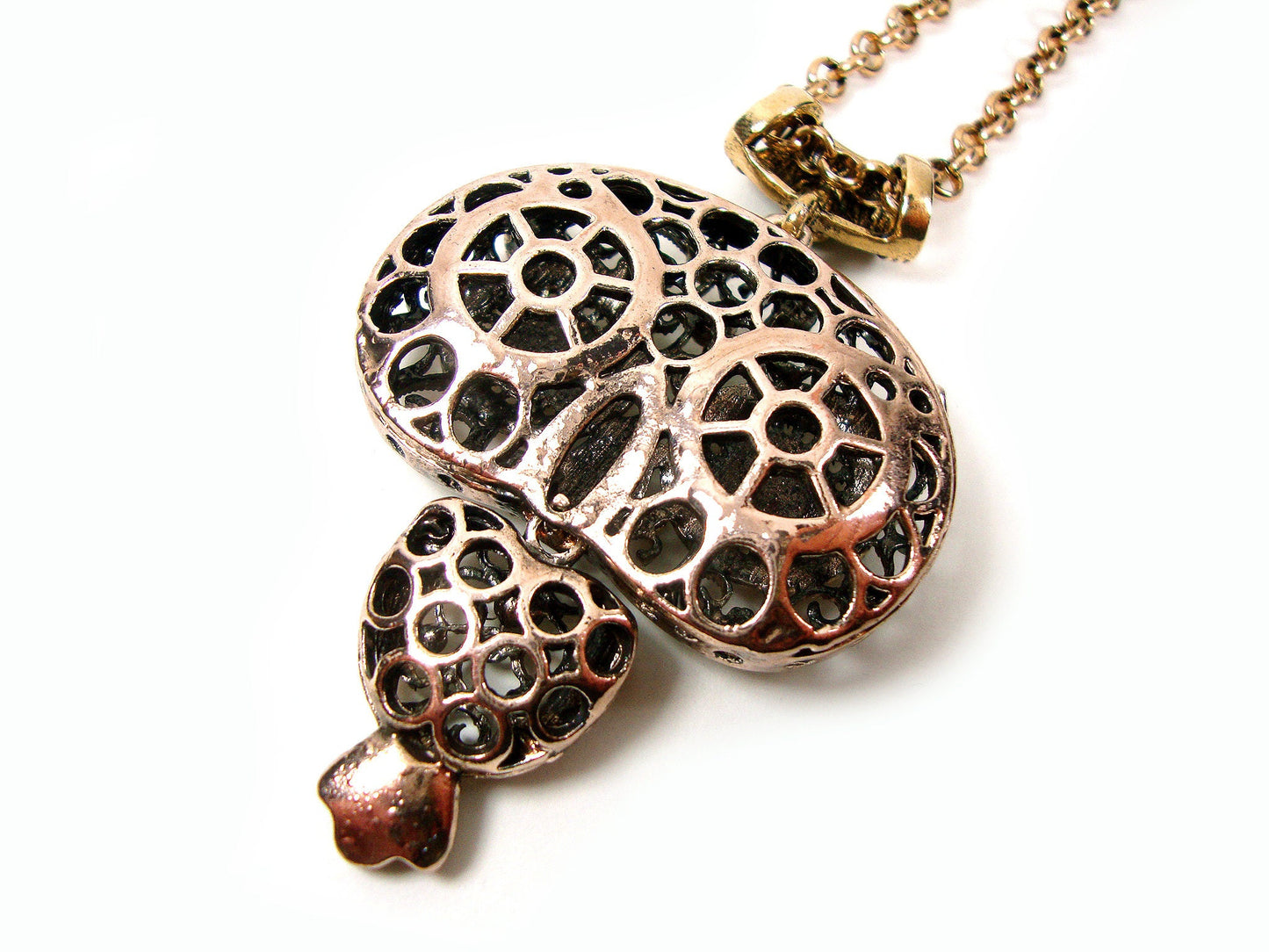Byzantine Modern Oval Big Owl 75x50mm Crystal Stones Chain Owl Pendant, Ethnic, Antique Turkish Traditional Jewelry, Turkish Pendant