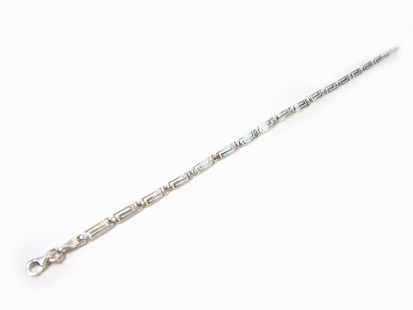 Sterling Silver 925 Greek Bracelet Eternity Meander Key Fine Bracelet  16-22 cm , Greek Jewelry , Greek Bracelet , Griechisches Armband