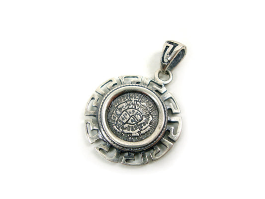 Sterling Silver 925 Ancient Greek Pendant Minoan Phaistos Disc 21 mm Greek Eternity Key , Greek Jewelry , Greek Ring , греческая кулон  , GR