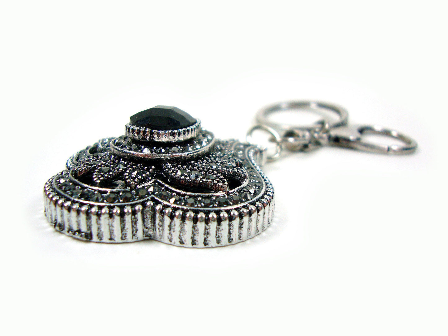 Modern Greek Antique Crystal Stones Leaf Keyring, Ethnic Vintage Antique Keyring, Turkish Vintage Traditional Jewelry, Vintage Art