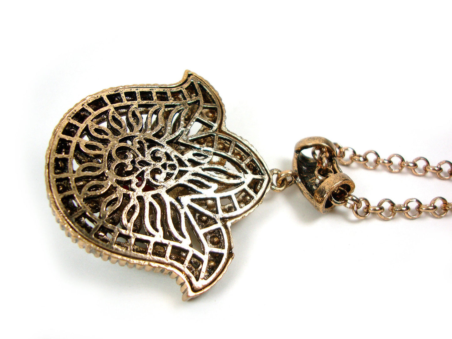 Byzantine Traditional Big Crystal Stones Chain Pendant 60x50mm , Ethnic, Antique Turkish Traditional Jewelry, Turkish Pendant