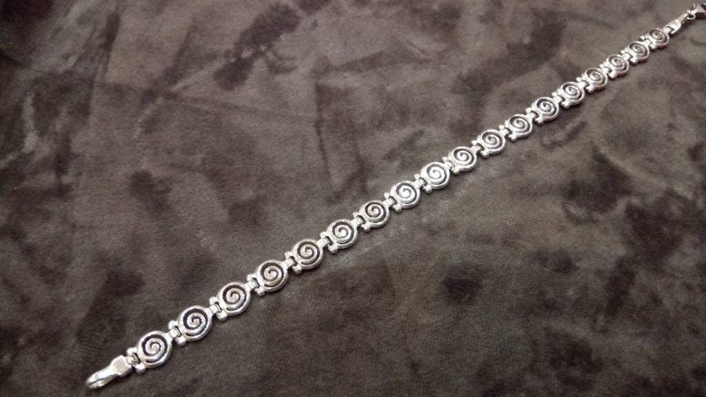 Sterling Silver 925 Ancient Greek Bracelet Infinity Spiral Swirl Vortex Key 6mm Pattern Bracelet 16-22cm , Ancient Greek Jewelry, Spiral
