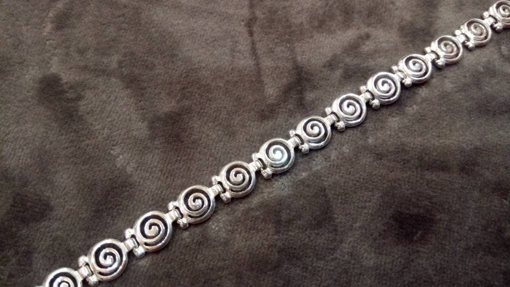 Sterling Silver 925 Ancient Greek Bracelet Infinity Spiral Swirl Vortex Key 6mm Pattern Bracelet 16-22cm , Ancient Greek Jewelry, Spiral