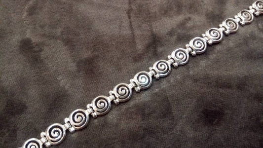 Sterling Silver 925 Ancient Greek Bracelet Infinity Spiral Swirl Vortex Key 6mm Pattern Bracelet  16-22cm , Ancient Greek Jewelry, Spiral