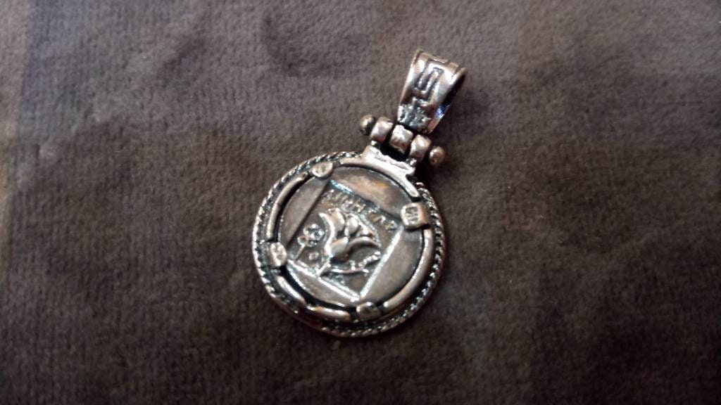 Sterling Solid Silver 925 Ancient Greek Replica Coin Colossus-Helios God Of Sun Rhodes 17mm, Griechische Anhanger Schmuck, Pendetig Grecque