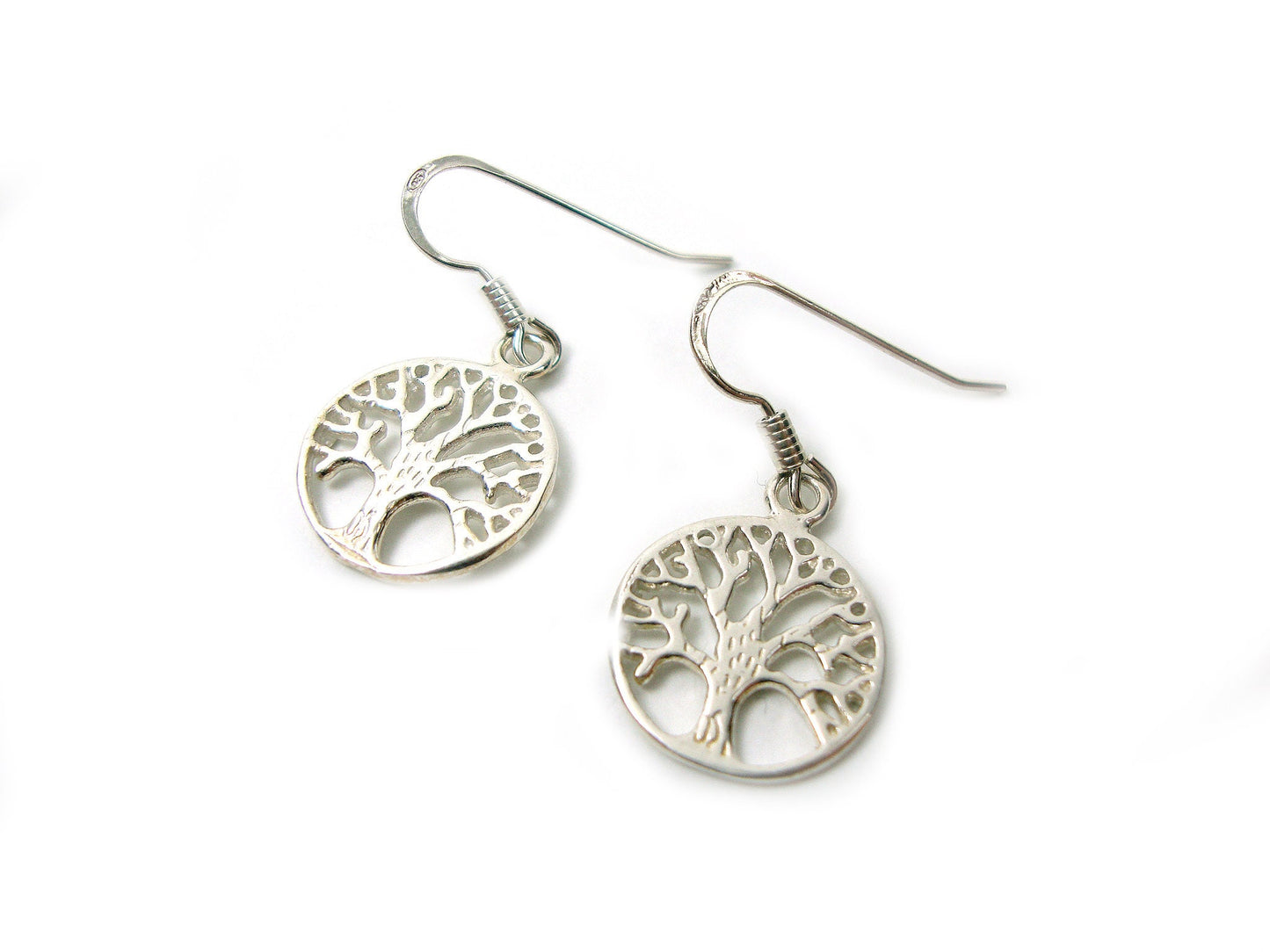 Sterling Silver 925 Greek Earrings , Tree Of Life 14mm , Greek Jewelry , греческая кулон , Griechischer Ohringe