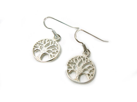 Sterling Silver 925 Greek Earrings , Tree Of Life 14mm , Greek Jewelry , греческая кулон , Griechischer Ohringe