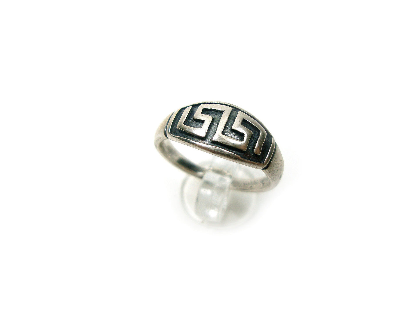 Sterling Silver 925 Ancient Greek Meander Eternity Oxidized Key, Griechische Silber Ring, Bijoux Grecque En Argent Bague, Greek Jewelry