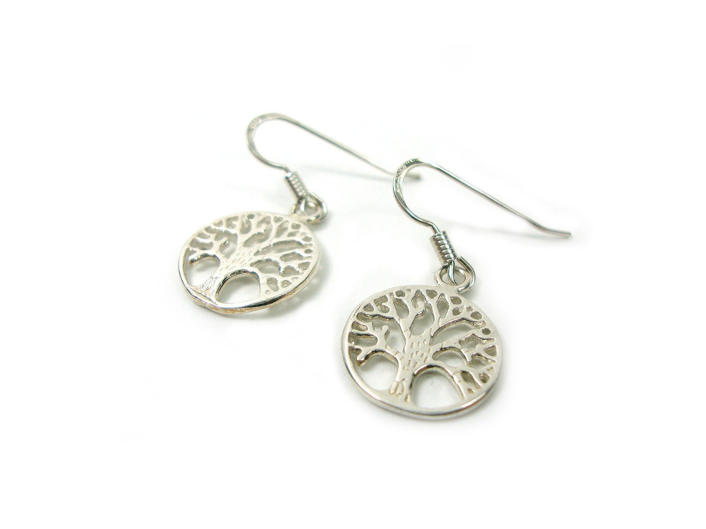 Sterling Silver 925 Greek Earrings , Tree Of Life 14mm , Greek Jewelry , греческая кулон , Griechischer Ohringe