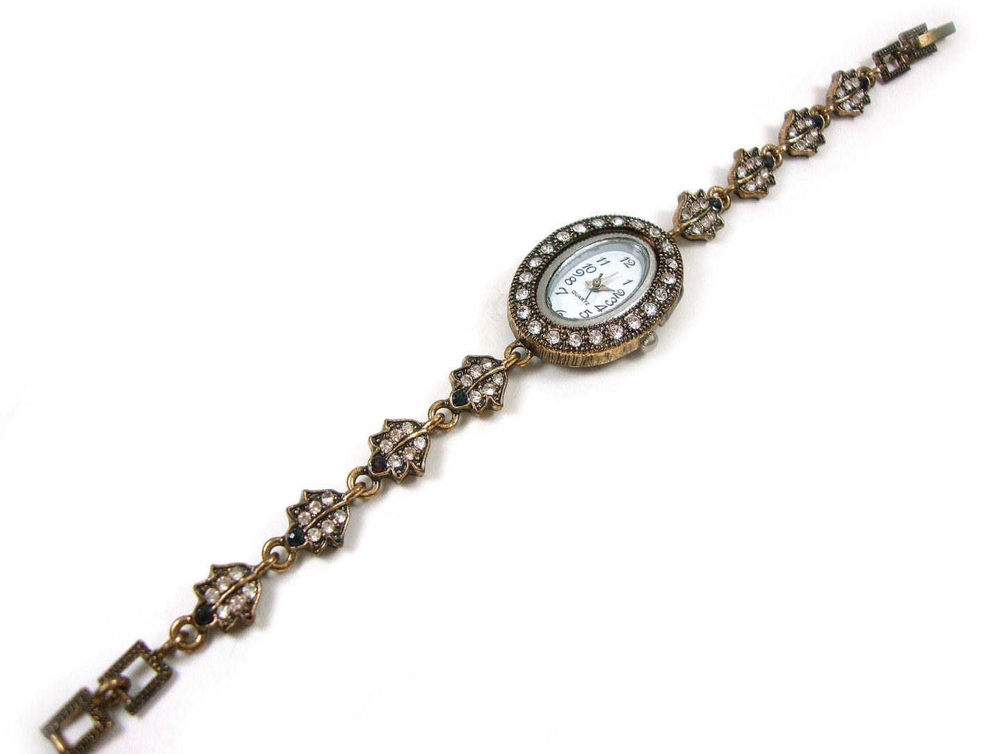 Greek Byzantine Modern Watch ,White Crystals Quartz Oval Ethnic Fine Watch, Turkish Bracelet Watch, Greek Jewelry, Turkish Jewelry, Watch