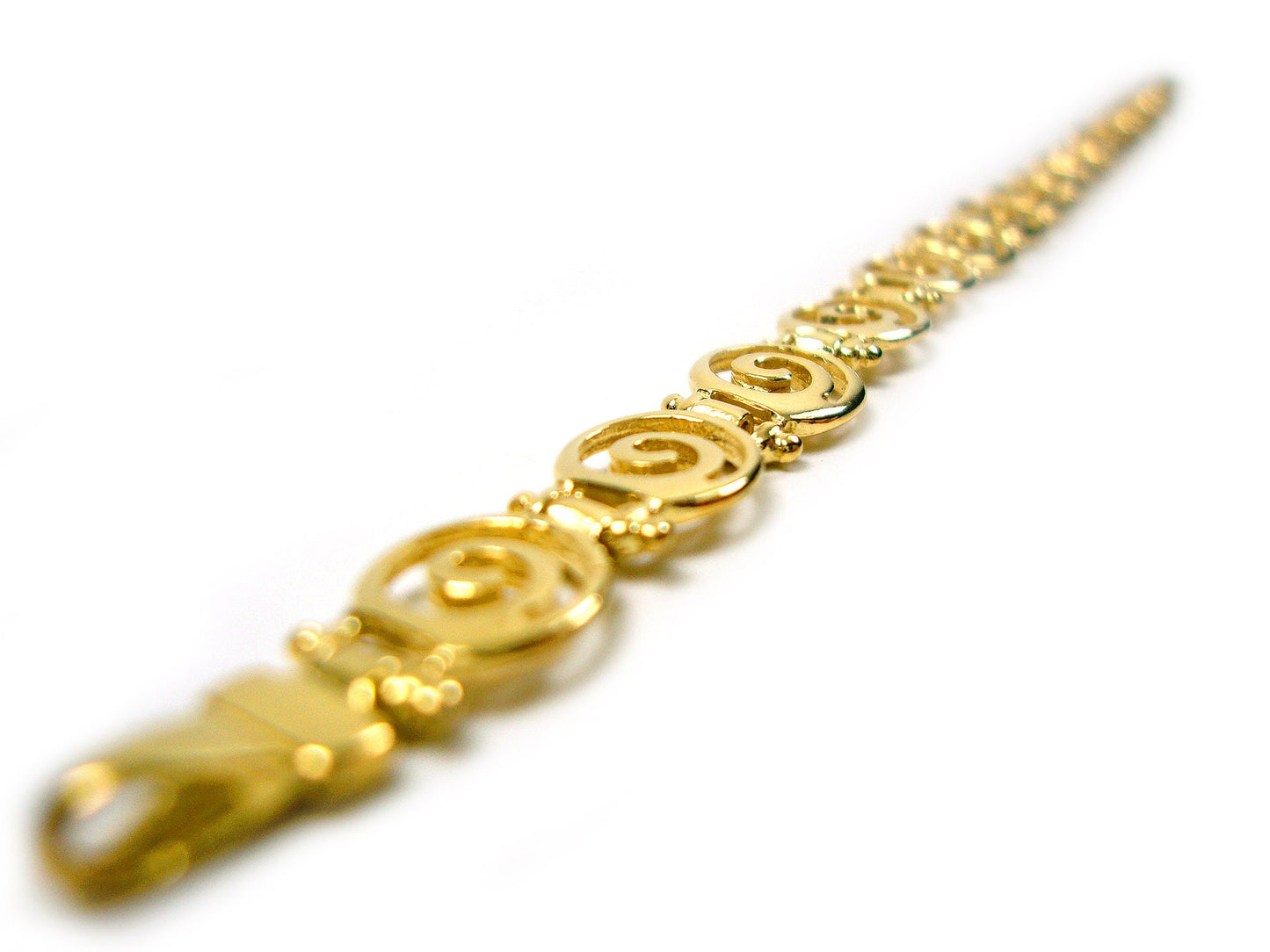 Greek Spiral Gold Plated Silver Bracelet 8mm