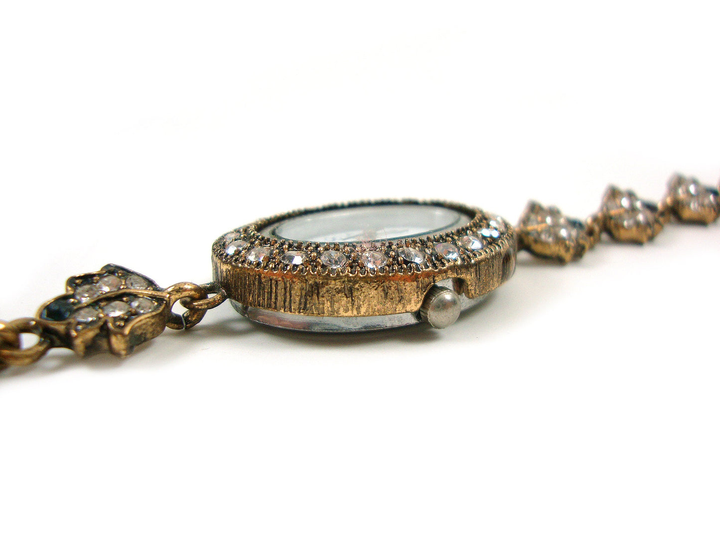 Greek Byzantine Modern Watch ,White Crystals Quartz Oval Ethnic Fine Watch, Turkish Bracelet Watch, Greek Jewelry, Turkish Jewelry, Watch
