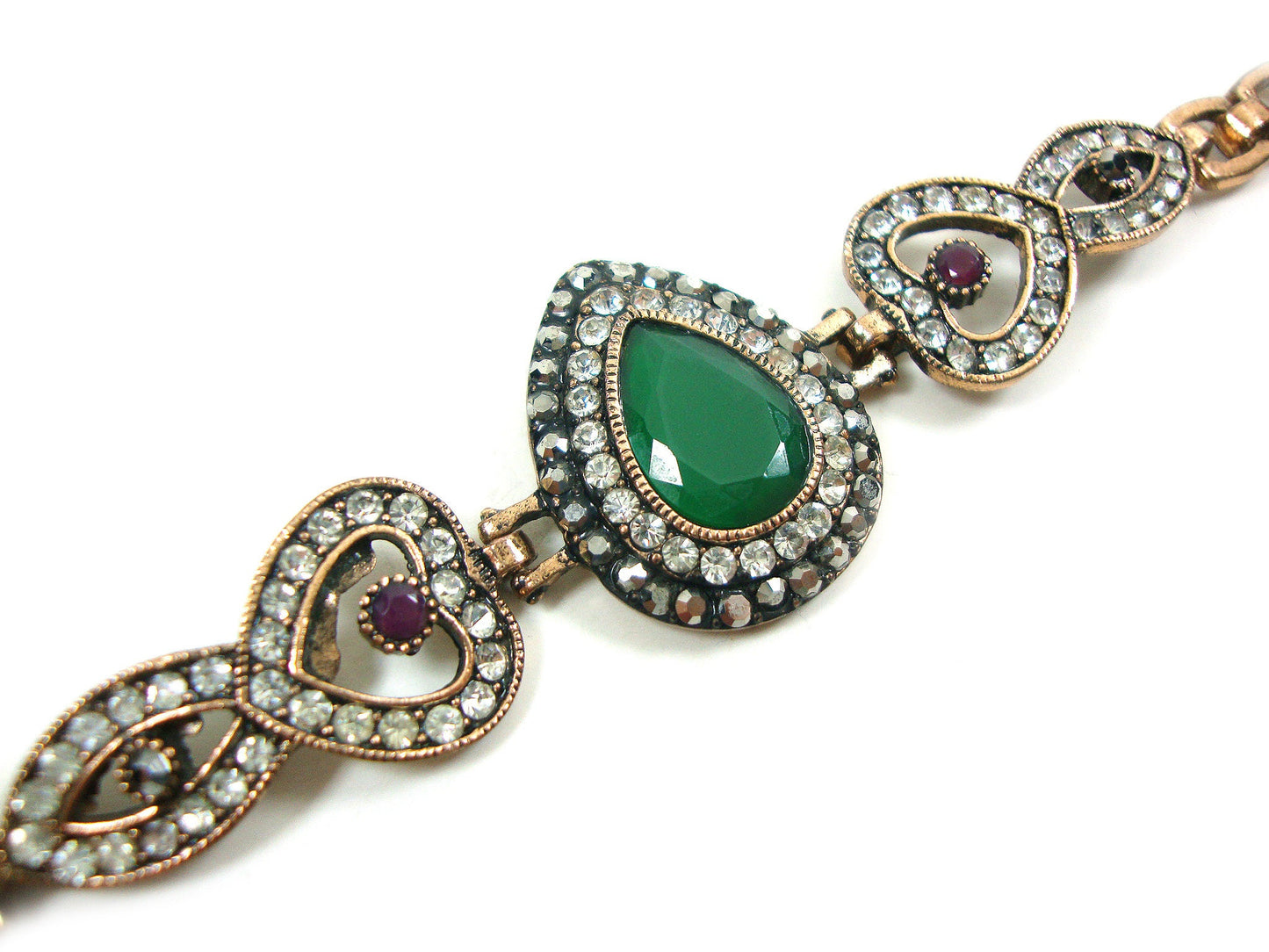 Turkish Jewelry Bracelet Multicolor Crystals Modern Drop Shape Bracelet, Ethnic Antique Bracelet, Turkish Bracelet Traditional Jewelry