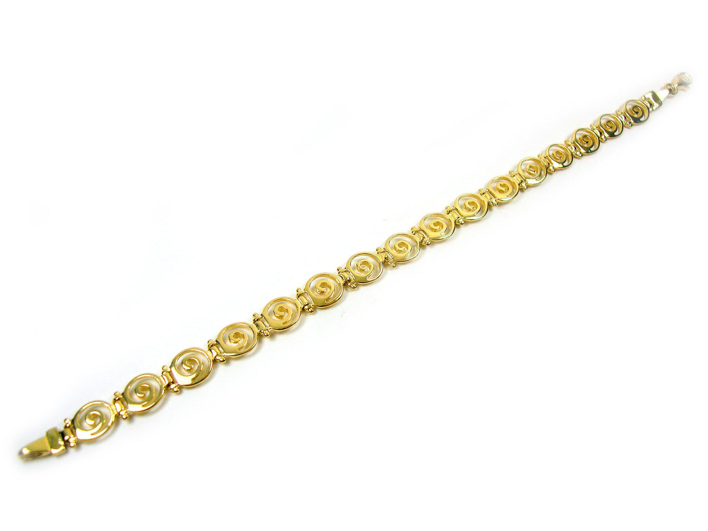 Greek Spiral Gold Plated Silver Bracelet 8mm