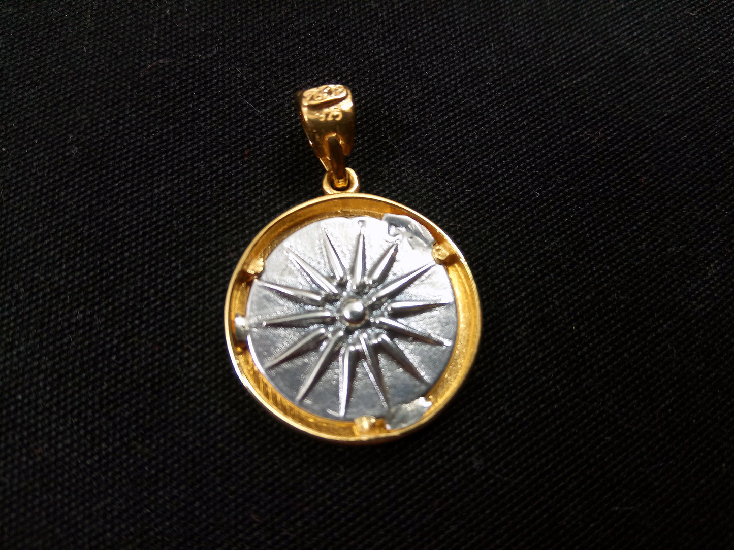 Sterling Silver 925 Alexander The Great 20mm, Greek Pendant, Greek jewelry, Gold Plated Frame 22K, Pendetif Grecque , Griechische Schmuck