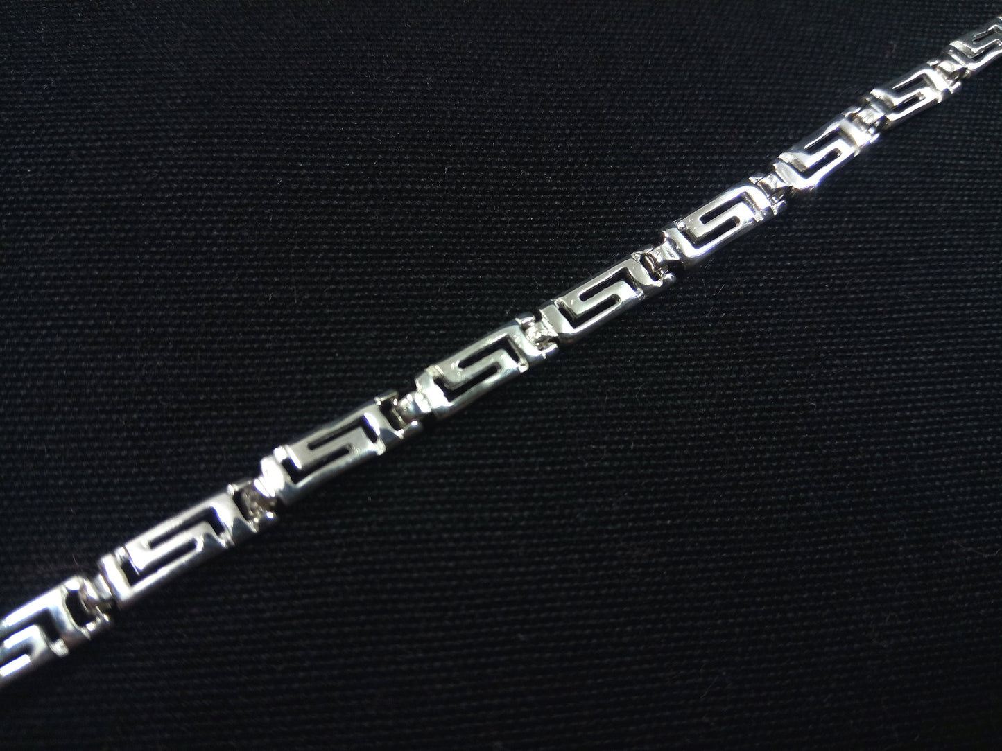 Sterling Silver 925 Ancient Greek Meander Fine Silver Greek Bracelet 3mm, Greek Jewelry, Griechische Silber Armband, Bracelet Grecque