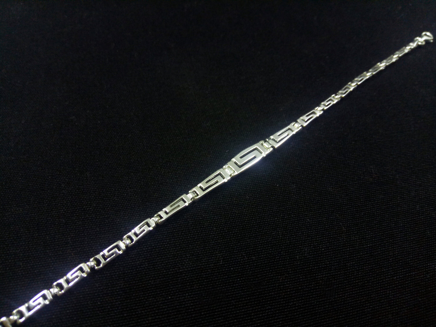 Sterling Silver 925 Greek Key Bracelet Gradual Eternity Meander Fine Bracelet All Sizes, Greek Jewelry ,Greek Bracelet ,Griechische Armkette
