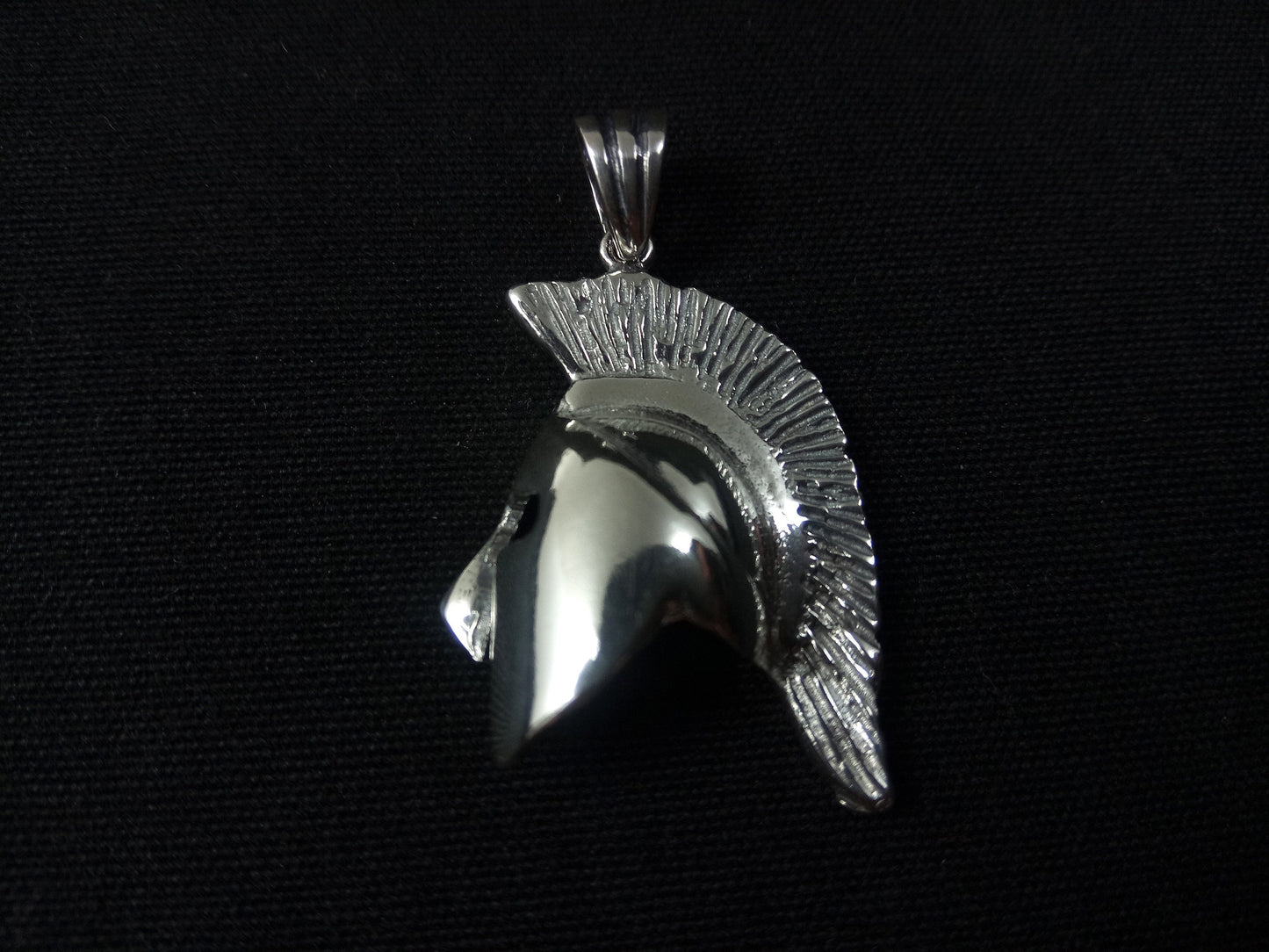 Greek Spartan Helmet Silver Pendant