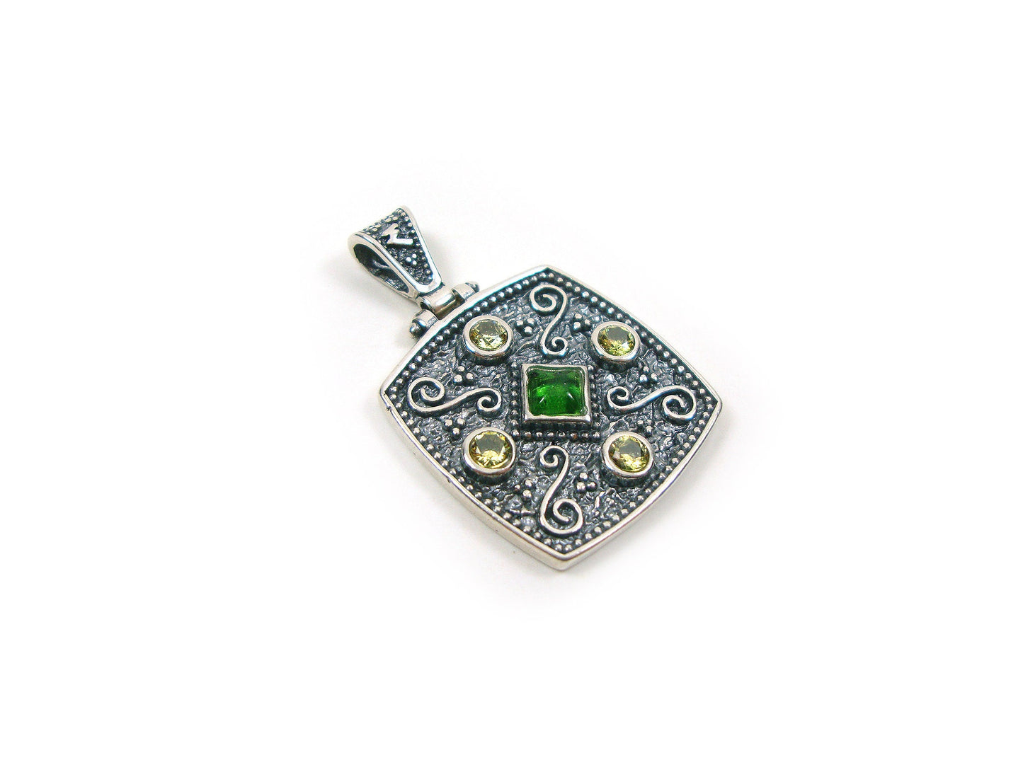 Byzantine Pendant, Sterling Silver 925 Greek Mid Century Byzantine Pendant , 23x23 mm, Byzantine Jewelry, Silver Greek ,Griechische Anhanger