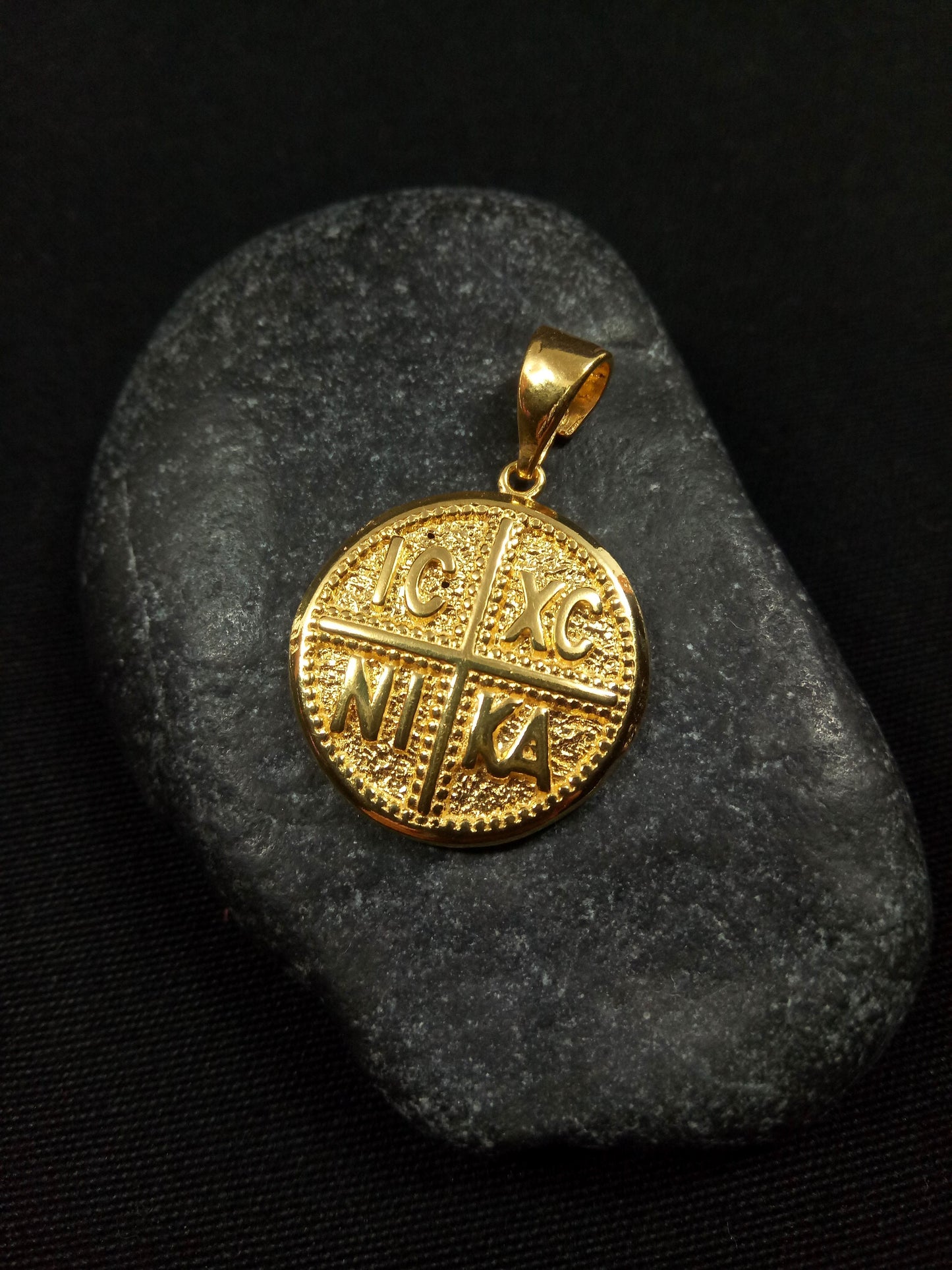 Sterling Silver 925 Byzantine Greek Cross Gold Plated Pendant, Saint Helen & Constantine Good Luck Charm 21mm, Byzantine Cross, Baptism Gift