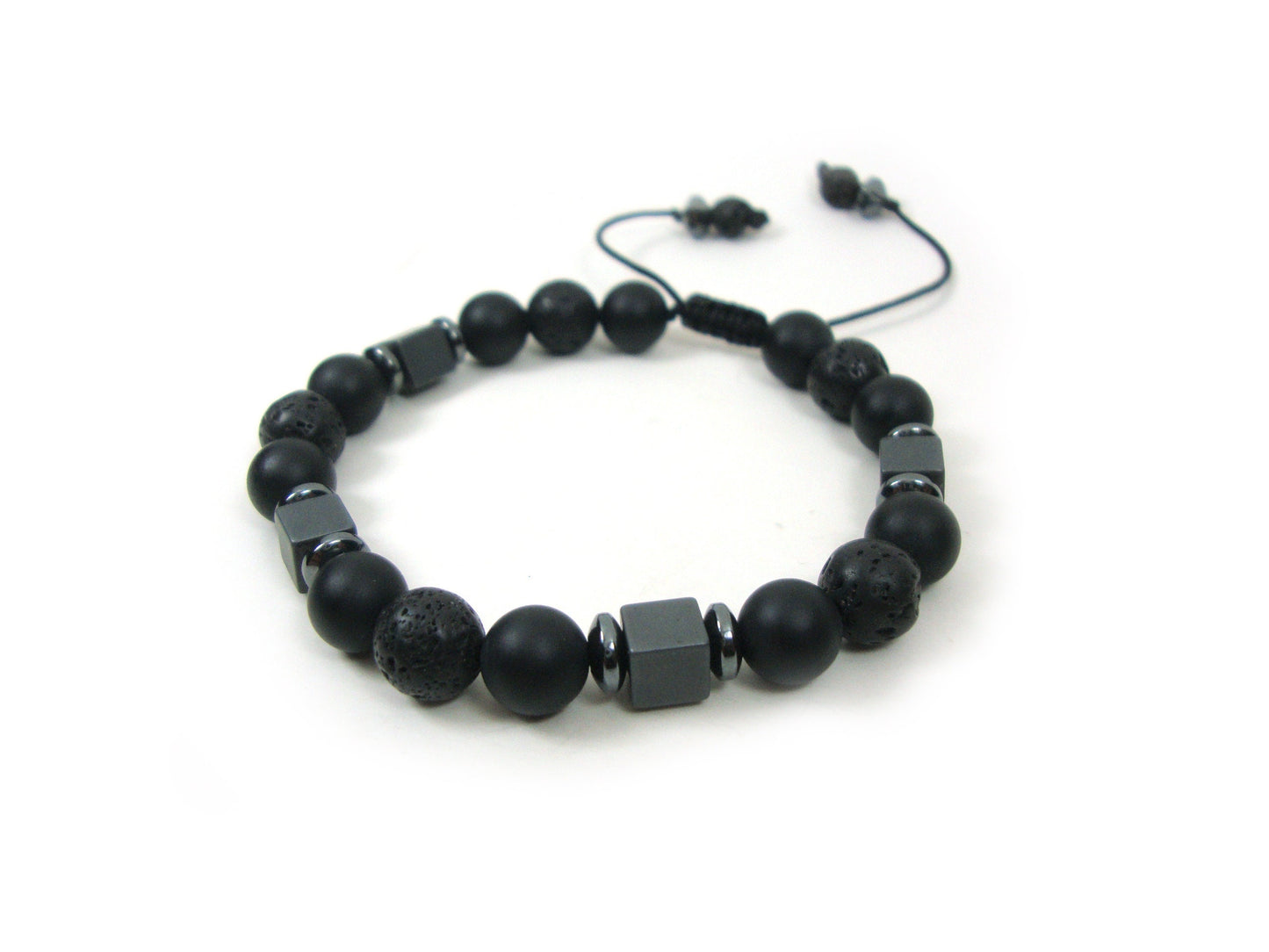 Lava Bracelet, Lava Onyx Men Women Unisex Adjustable Bracelet, Onyx Bracelet, Santorini Volcanic Lava Stone Bracelet, Mens Bracelet, Lava