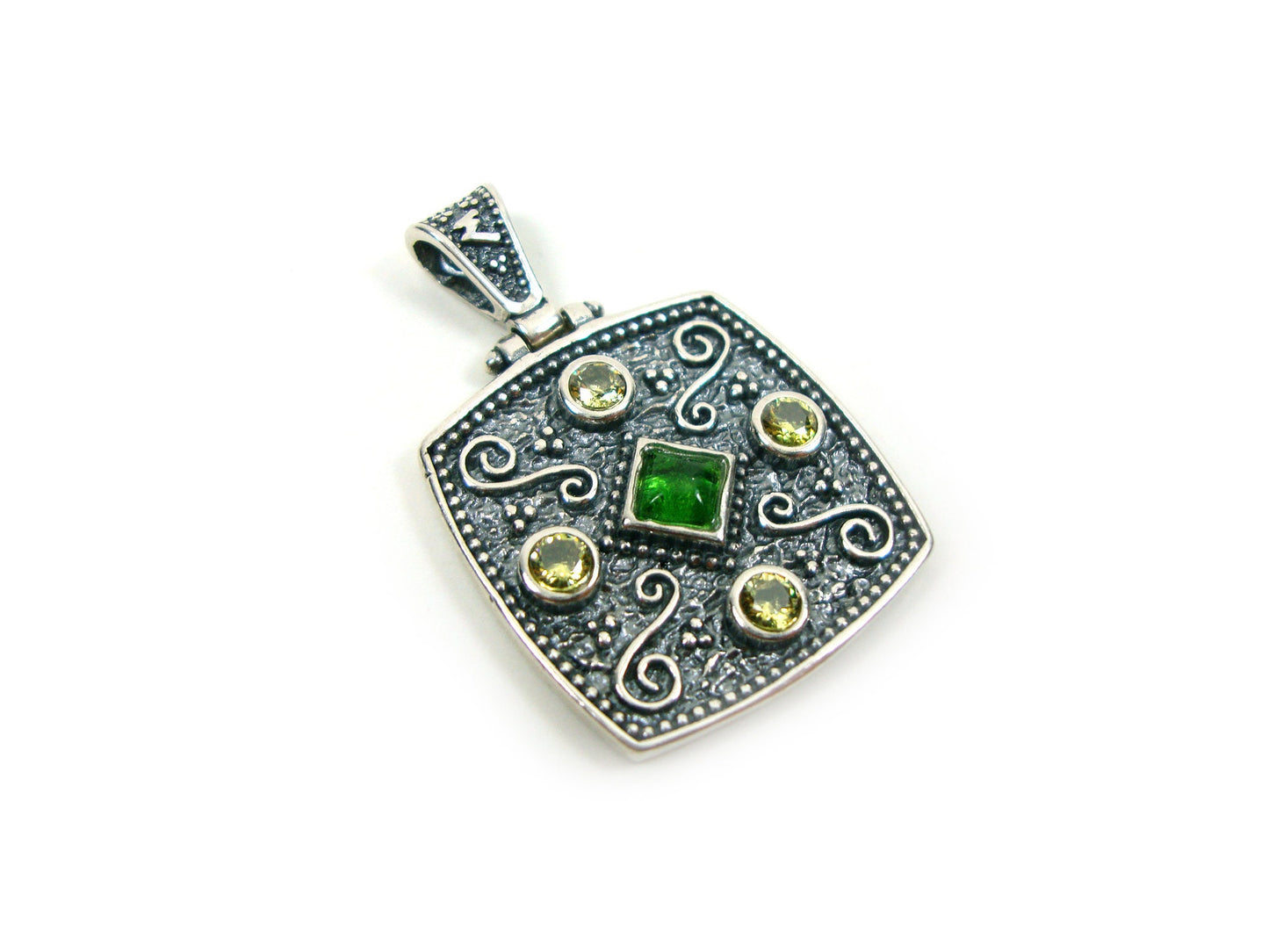 Byzantine Pendant, Sterling Silver 925 Greek Mid Century Byzantine Pendant , 23x23 mm, Byzantine Jewelry, Silver Greek ,Griechische Anhanger