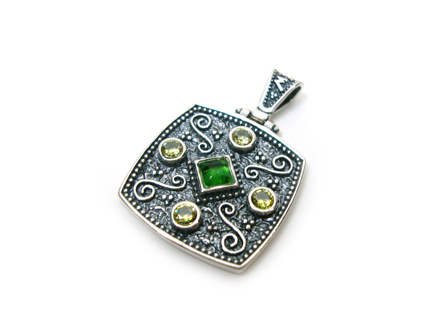 Byzantine Pendant, Sterling Silver 925 Greek Mid Century Byzantine Pendant , 23x23 mm, Byzantine Jewelry, Silver Greek ,Griechische Anhanger